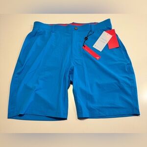 NWT Redvanly Men Large Ibiza Blue Hanover Pull-On Golf Shorts 9" $110 RAD211300A